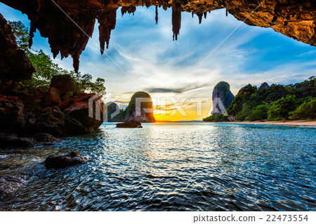 Sunset on Pranang beach. Railay , Krabi Province 22473554