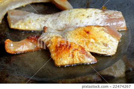 hot Fried pork skin in iron plate 22474267