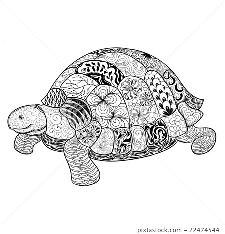 Turtle doodle illustration - 스톡일러스트 [22474544] - PIXTA