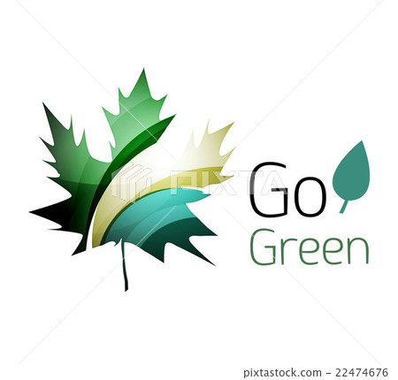 Abstract eco leag logo design made of color pieces 22474676