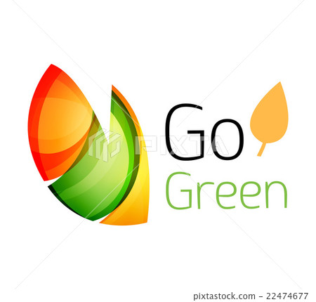 Abstract eco leag logo design made of color pieces Abstract eco leag logo design made of color pieces 22474677