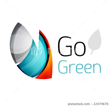Abstract eco leag logo design made of color pieces Abstract eco leag logo design made of color pieces 22474678
