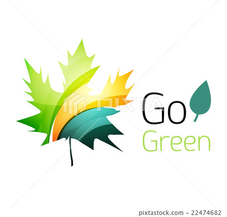 Abstract eco leag logo design made of color pieces Abstract eco leag logo design made of color pieces 22474682