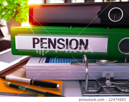 Pension on Green Office Folder. Toned Image. Pension on Green Office Folder. Toned Image. 22474893