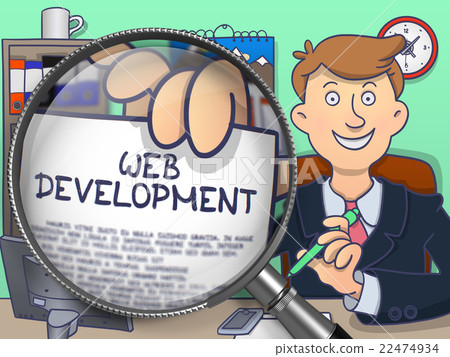 Web Development through Lens. Doodle Concept. 22474934