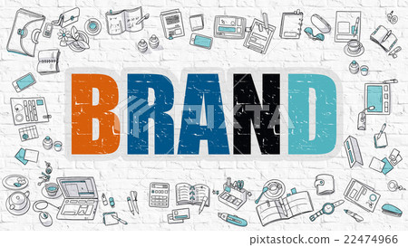 Brand in Multicolor. Doodle Design. 22474966