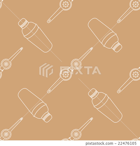 barman equipment contour seamless pattern. barman equipment contour seamless pattern. 22476105