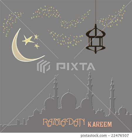 Creative greeting card design for holy month of 22476507