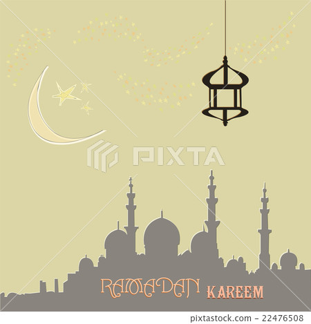 Creative greeting card design for holy month of 22476508