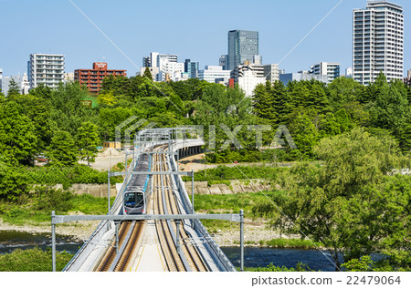 Sendai city · fresh green and Sendai city subway Tozai line 22479064