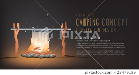 Beautiful Campfire cooking for living in the night 22479189