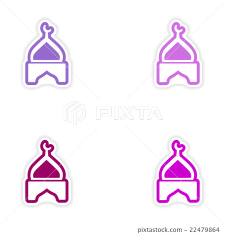 Set of stickers Indian temple on white background - Stock Illustration  [22479864] - PIXTA