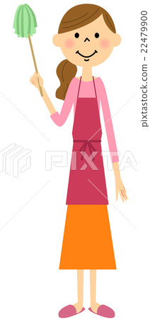 一個女人用圍裙與跳動 22479900