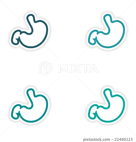 Set of paper stickers on white background human 22480123