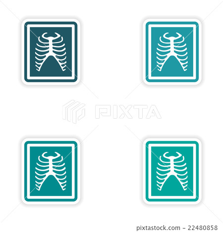 Set paper stickers on white background X-rays of Set paper stickers on white background X-rays of 22480858