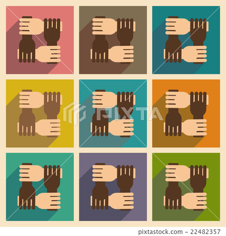 Concept of flat icons with long shadow support - Stock Illustration ...