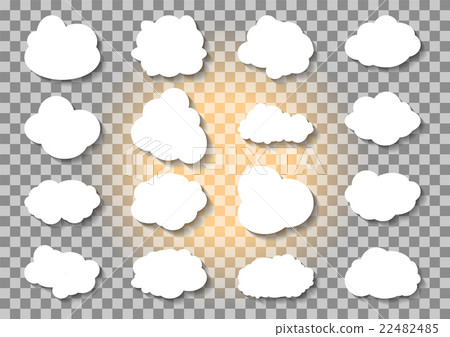 Set of different Cloud and Sun  on transparent 22482485