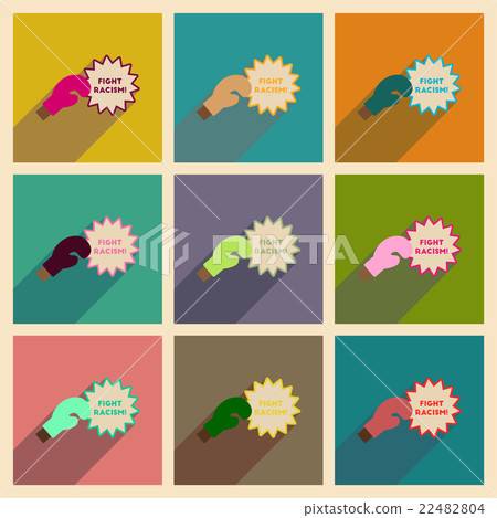 Concept of flat icons with long shadow racism 22482804