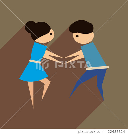 Flat web icon with long shadow dancers couple - Stock Illustration ...