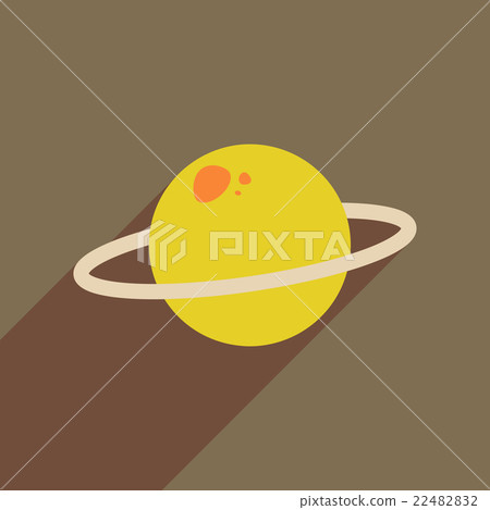 Flat web icon with long shadow planet Flat web icon with long shadow planet 22482832