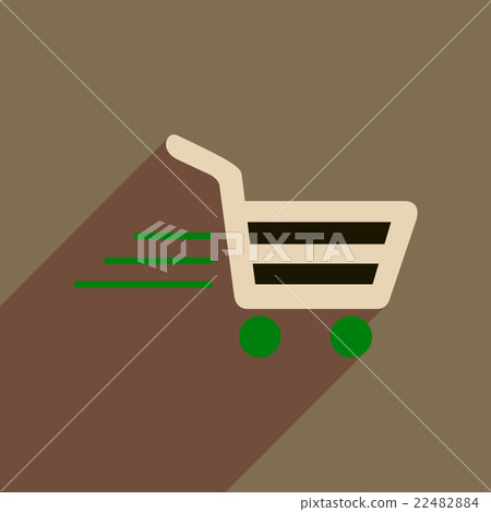 Flat web icon with long shadow cart Flat web icon with long shadow cart 22482884