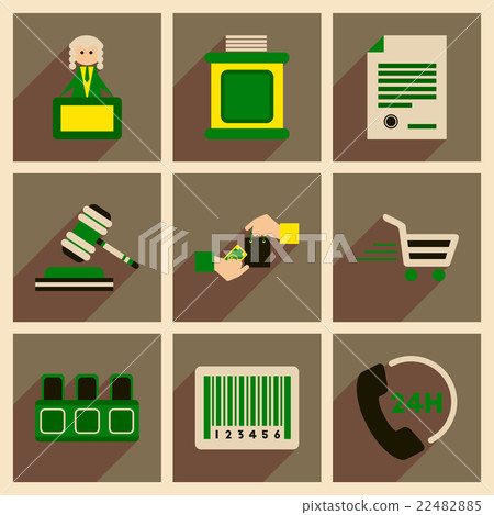 Concept of flat icons with long shadow judging Concept of flat icons with long shadow judging 22482885