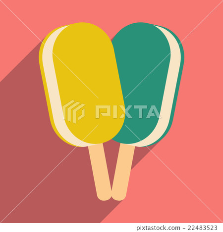 Flat with shadow icon and mobile application ice 22483523
