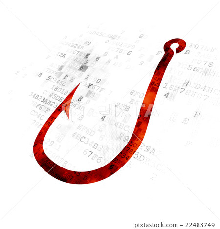 Protection concept: Fishing Hook on Digital Protection concept: Fishing Hook on Digital 22483749