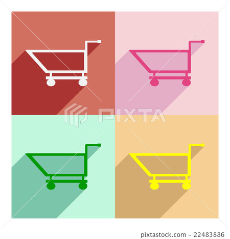 Flat with shadow concept and mobile application 22483886