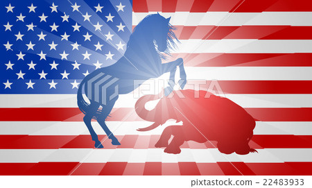 American Election Democrats Beating Republicans - Stock Illustration ...