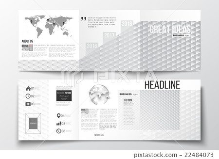 Vector set of tri-fold brochures, square design Vector set of tri-fold brochures, square design 22484073