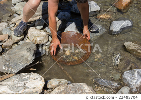 Gold Nugget mining from the River Gold Nugget mining from the River 22485704