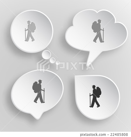 Traveller. White flat vector buttons on gray Traveller. White flat vector buttons on gray 22485808