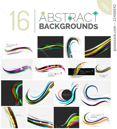 Collection of wave abstract backgrounds Collection of wave abstract backgrounds 22486642
