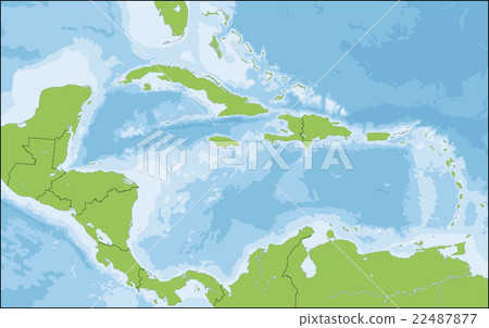 Map of Caribbean 22487877