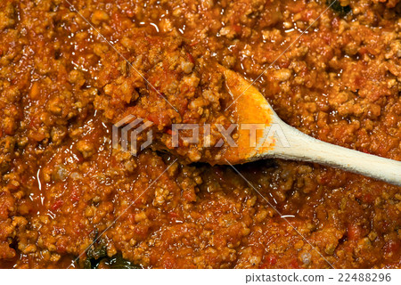 Meat Sauce with Wooden Spoon 22488296