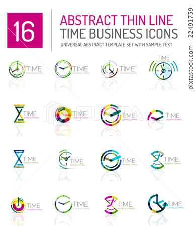 Geometric clock and time icon set Geometric clock and time icon set 22491759