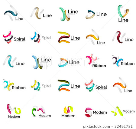 Set of abstract ribbon logo icons - Stock Illustration [22491781] - PIXTA