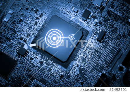 Business e-commerce icon on motherboard 22492501