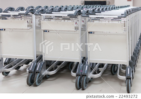 Stack of trolley at the airport selective focus Stack of trolley at the airport selective focus 22493272
