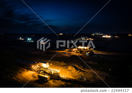 Open-cast coal mining in Germany in the evening 22494317