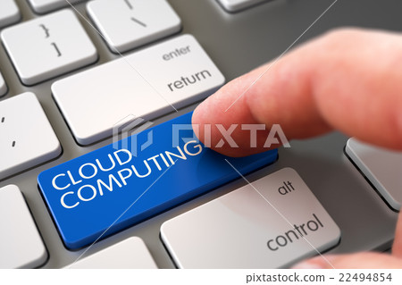 Cloud Computing on Keyboard Key Concept. 22494854