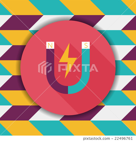 Magnet flat icon with long shadow,eps10 Magnet flat icon with long shadow,eps10 22496761