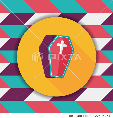 coffin falt icon with long shadow,eps10 coffin falt icon with long shadow,eps10 22496763