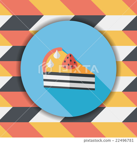 birthday cake flat icon with long shadow,eps10 - Stock Illustration ...
