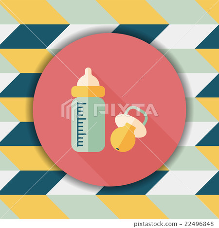 Baby bottle flat icon with long shadow,EPS 10 Baby bottle flat icon with long shadow,EPS 10 22496848