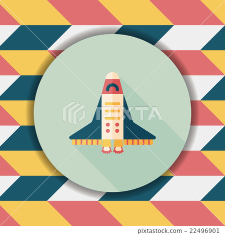 Spaceship flat icon with long shadow,eps10 22496901