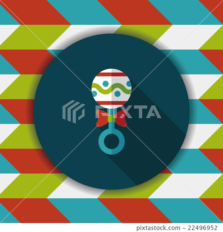 baby rattle flat icon with long shadow,EPS 10 baby rattle flat icon with long shadow,EPS 10 22496952
