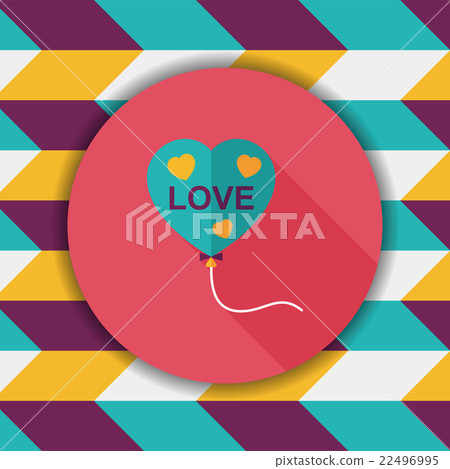 love balloons flat icon with long shadow,eps10 - Stock Illustration ...