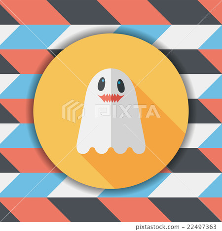ghost flat icon with long shadow,eps10 - Stock Illustration [22497363 ...